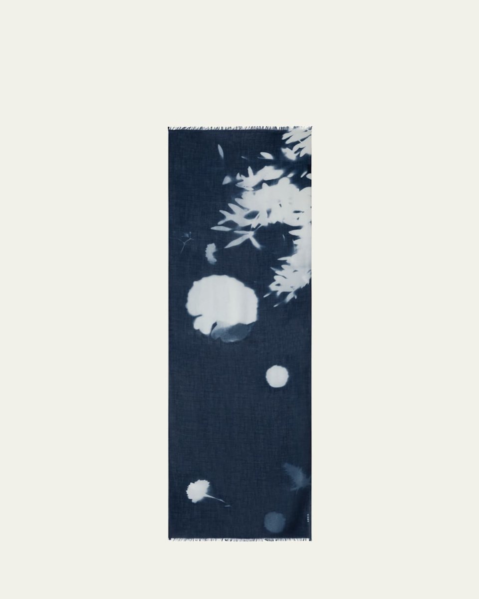 Wildflower Print Cashmere Scarf